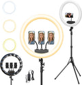 Ring Light with Stand and Phone Holder, 19" Ring Light Tripod for iPhone, Professional LED Circle Light with 78" Tripod, Selfie Ringlight for Live Streaming, Makeup, Barber, Tiktok, YouTube, Black by SHStudio
