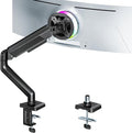 ARES WING 17-40 Inch Heavy Duty Monitor Arm, Black | Fully Adjustable Monitor Mount for Ultrawide Screens up to 26.4 lbs with Clamp/Grommet Desk Mount, 75/100 Vesa Mount by ARESWING