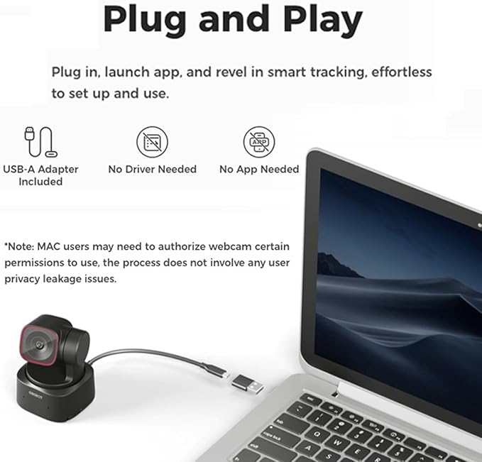 OBSBOT Tiny 2 Lite AI-Powered 4K UHD PTZ Webcam,1/2" CMOS 4X Digital Zoom AI Auto Tracking with Auto Zoom Gesture Control 2.0, LiveStream for Game/Meeting/Online Educate, W Mini Tripod | 1/2" CMOS 48MP HDR 4K@30fps 1080p@60fps Dual-Mic NR Gesture Contr... - Image 9