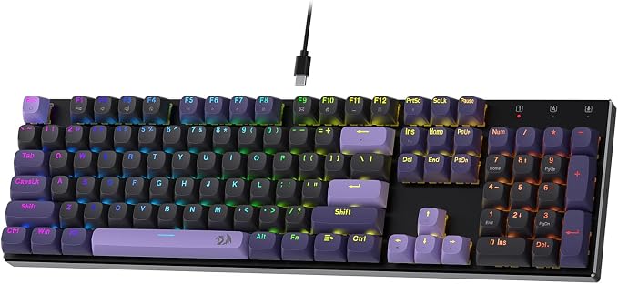 Redragon K556 104-Key Wired RGB Hall-Effect Rapid Trigger Gaming Keyboard | Rock-Solid Metal Build, 0.1mm Adjustable Actuation Magnetic Switch, Zero Input Delay, 8K Polling for FPS Games Pause & Shoot by REDRAGON