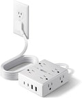 SUPERDANNY Extension Cord,Flat Plug Surge Protector Power Strip,6Ft | 8 AC & 4 USB Ports (2 USB C),Surge Protector with 1050J,Desk Charging Station for Home Office,College Dorm Room Essentials by SUPERDANNY