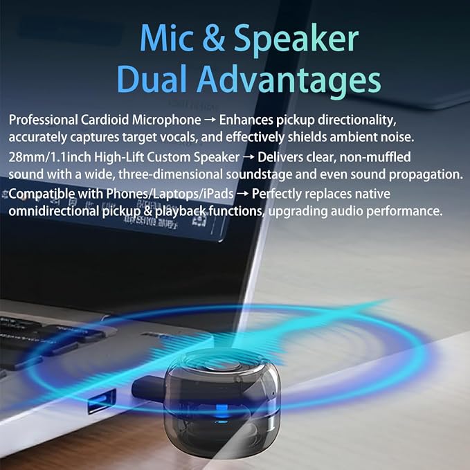Mini Speaker, Type-C Phone Amplifier No Charging Needed | Portable Aux Speaker Plug & Play for Cell Phone Laptop Tablet,Easy to Use Cool Gadgets Gifts for Seniors Elder Parents - Image 6