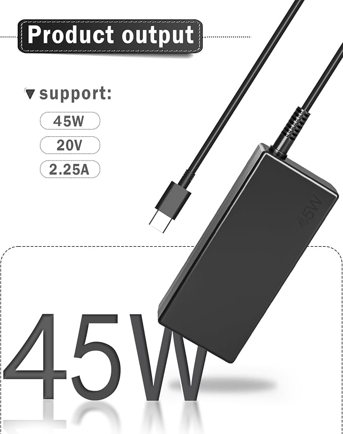 NELEBUTO 45W USB C Laptop Charger Compatible with Chromebook | Compatible with ThinkPad Latitude 5420 XPS Elite Specter X360 14-ca051wm 14-ca020nr 14-ca061dx Power Adapter - Image 2