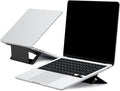 MOFT Laptop Stand for Desk, Adhesive Airflow Laptop Cooling Stand for Heat Dissipation with 2 Adjustable Viewing Angles, Foldable & Portable Computer Stand Compatible with Laptops 11"-16", Jet Black by MOFT