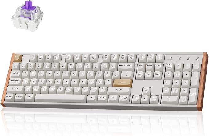 Keychron K10 HE Full-Size Hall Effect Keyboard Wireless, Rapid Trigger | Hot-Swappable Magnetic Switches Adjustable Actuation 2.4 GHz Bluetooth USB-C PBT Keycaps QMK Custom RGB Aluminum Wood Frame by Keychron
