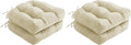 IPYNBAP Outdoor Chair Cushions Set of 2, Patio Chair Cushions with Ties, 17x17+4” Tufted Outdoor Seat Cushions, Waterproof Patio Furniture Cushions, Outdoor Dining Chair Pads, Beige (Pack of 2) by IPYNBAP