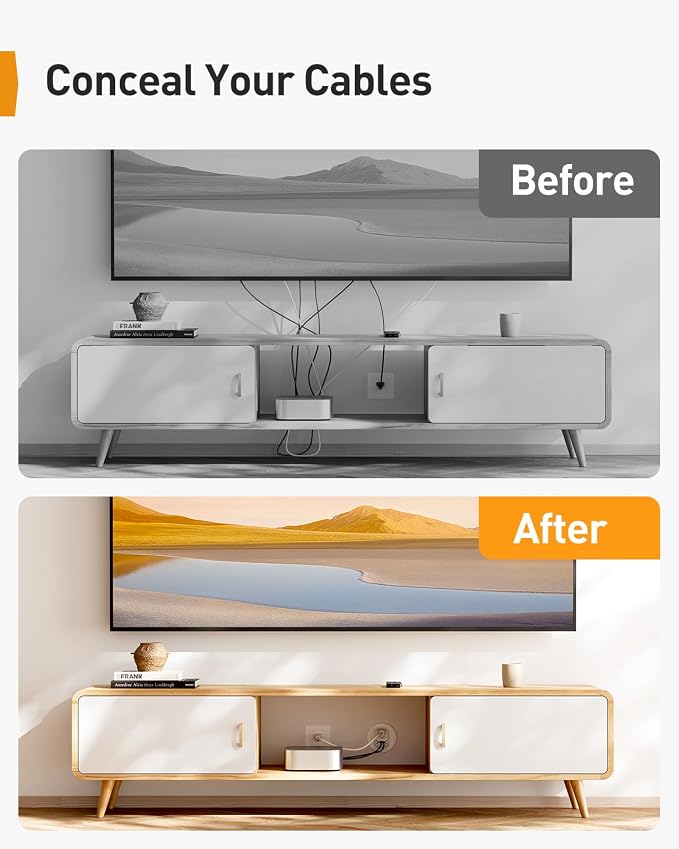 Perlegear in-Wall Cable Management Kit, TV Cord Hider for Wall Mounted TV and Speakers, Power and Low Voltage Wire Management. Includes Drill Template, Dust Bag and Drill Attachment for Easy Install - Image 6