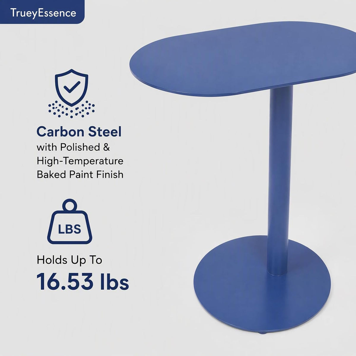 Metal C-Shaped Side Table, Modern End Table for Couch Sofa Bed Small Coffee Drink Tables 25" Height for Home Office Cafe - Image 5