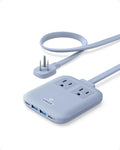 Anker Travel Power Strip, Anker Nano 67W Max 6-in-1 USB C Charger, 2 USB C | 2 AC, 2 USB A, 5ft Thin Undetachable Flat Plug Extension Cord with Multiple Outlets, Travel Essentials, Cruise Essentials by Unknown