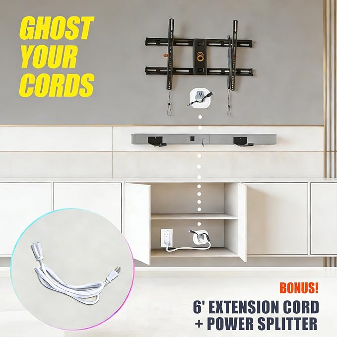 in Wall Cable Management Kit for TV & Soundbar - Cord Hiding for Wall, Hide TV Wires When Mounting, Includes Power & Low Voltage Cable Management, Includes Hole Saw Drill Attachment for Install - Image 3