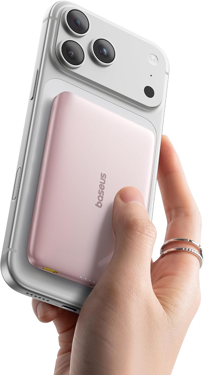 Baseus Picogo Magsafe Portable Charger, Qi2 15W 0.5" Ultra Slim 10000mAh Wireless Power Bank, 27W Fast Charging Magnetic Battery Pack with USB-C for iPhone 17 Pro Max/17 Pro/Air/16/15/14/13/12 | 10000mAh Wireless Power Bank, 27W Fast Charging Magnetic ... by Baseus
