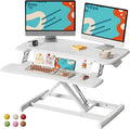 JOY worker Standing Desk Converter, 32" Height Adjustable Desk Riser, White | Sit Stand Up Desktop Riser with Keyboard Tray & 6 Fridge Magnets, Desk Workstation Converter for Home Office Computer Laptop by JOYworker