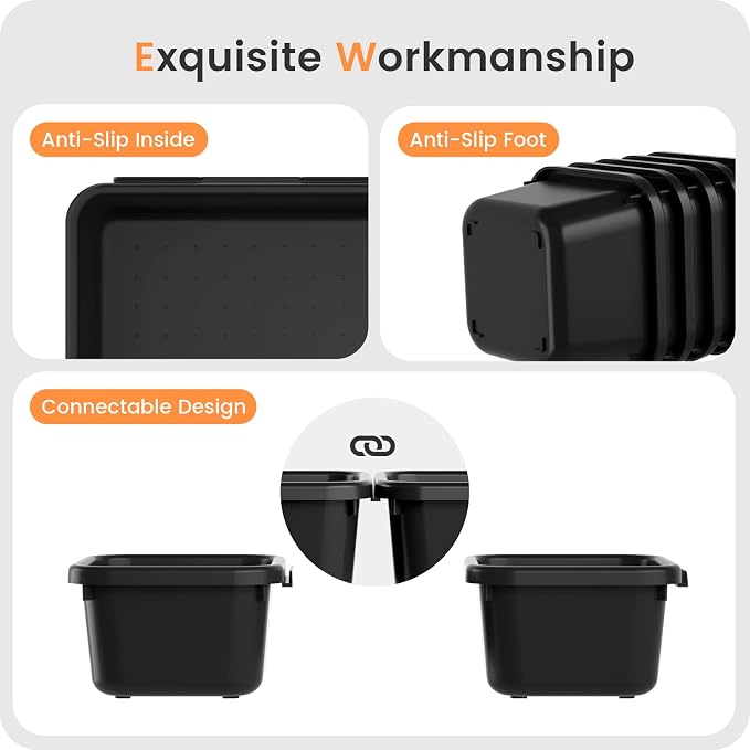A-LuGei 【Military Grade】 Drawer Organizer,【】 Makeup organizer,【Holds 177 Items】 Bathroom Organizers and Storage,Organization and Storage,Desk Drawer Organizer for Vanity【Black】 - Image 7