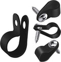 mankk 50PCS 1/2 Inch Rope Light Clips P-Style Mounting Clips Plastic Cable Clamps with Compatible Stainless Steel Pan Head Phillips Screws for Wire Management M-030-BK-LS by mankk