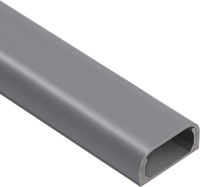 ZhiYo 43" Cord Covers for Wires on Wall, Grey Cord Hider, 0.95" W x 0.47" | Fits 2-3 Cords, Premium Paintable Raceway for Wall-Mounted TV, Self-Adhesive Wire Hider for Extension Cords & Ethernet Cables by ZhiYo