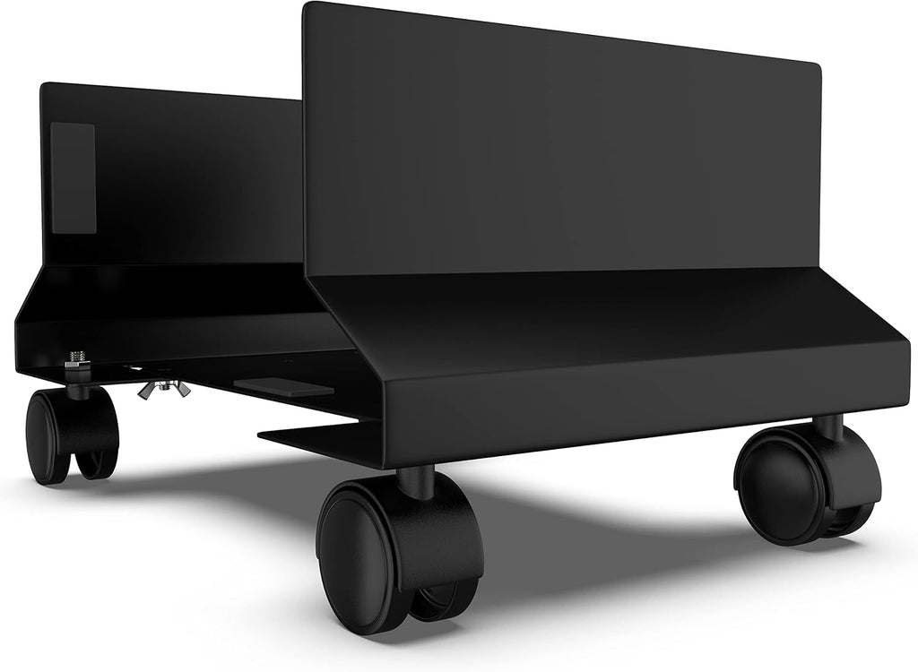 CPU Holder - Under Desk Floor Mobile Stand for Desktop Computer ATX Tower w/Lockable Rolling Wheels - Adjustable Side Support Walls 7-10 3/4 Inches - PC Caddy Cart Metal Bracket TP1716 - Image 6