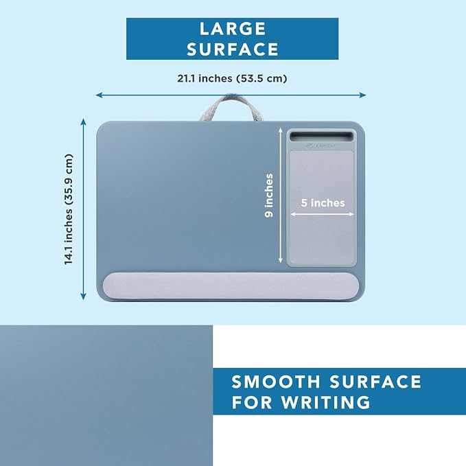 LAPGEAR Home Office Pro Lap Desk - Slate Blue, Fits 15.6” Laptops - Image 5