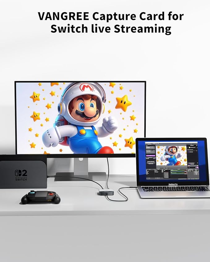 Capture Card for Nintendo Switch, 4K HDMI Capture, USB C 3.0 1080P 60FPS | Audio Video Recorder, low latency, streaming accessories, USB capture card for streaming/gaming, for PS5/Xbox/OBS/Camera/PC - Image 7