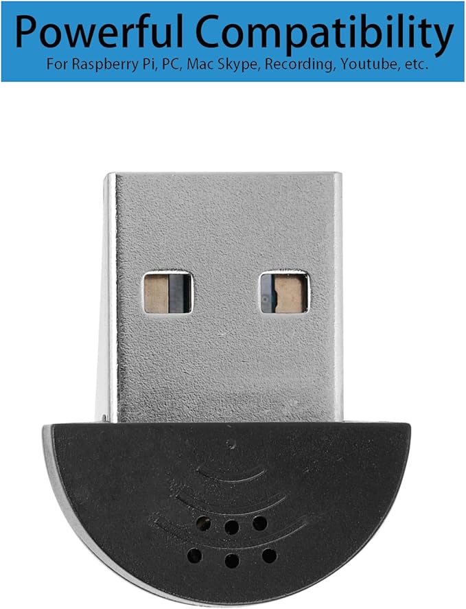 2 Pcs USB 2.0 Mini Microphone for Raspberry Pi 5 4 Model B, Module 3B+, Laptop/Desktop PC Plug and Play for Skype, MSN, Yahoo Recording, YouTube, Google Voice Search and Games - Image 5