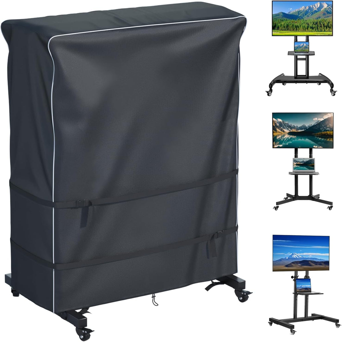 JINLI 60-65 Inch Weatherproof Oxford TV Trolley Cover for Rolling Stand by JINLI