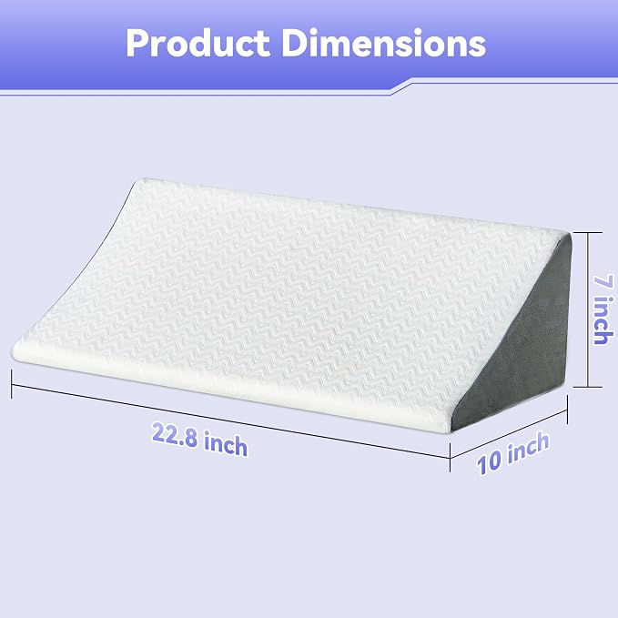 Vekkia Wedge Pillow for Side Sleeping, Back Support with High-Density Foam | Pillow Wedge for Side Sleeper, idea for Pregnancy Support, Back Pain, Bedsore Prevention,Surgery Recovery,Removable Cover - Image 7