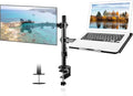 suptek Monitor and Laptop Mount Holds 13-32 inch Computer Screen, Adjustable Monitor Arm Stand with Laptop Tray for 13-27 inch, Hold 22 lbs, with Clamp and Grommet Mounting Base by suptek