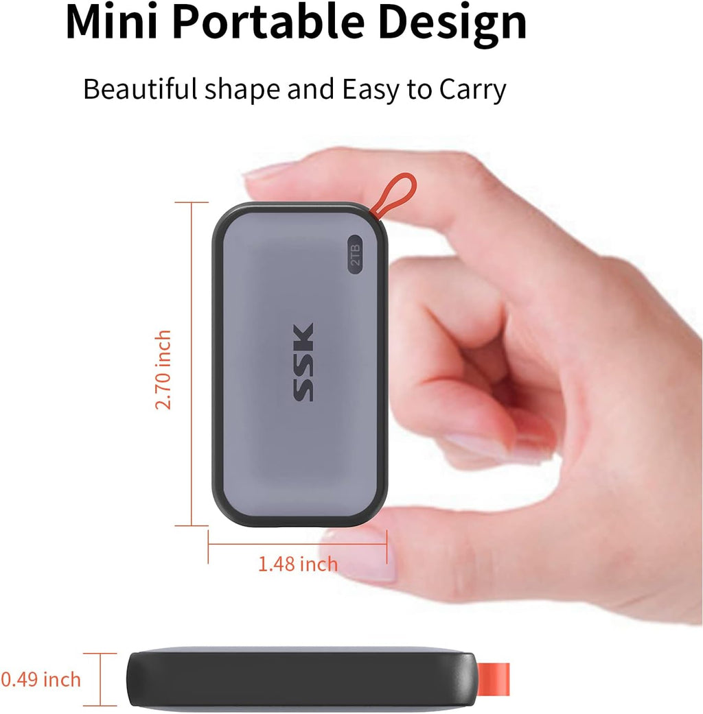 SSK Portable SSD 2TB External Solid State Hard Drive USB C Up to 1050MB/s - Image 6