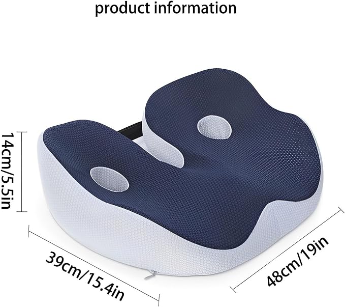 Seat Cushion, Seat Cushion for Sit Bone and Back Pain Relief, Butt, Tailbone, Hip, Hamstring, Posture Support - Memory Foam Comfort Ischial Tuberosity Pillow (Gray) - Image 3