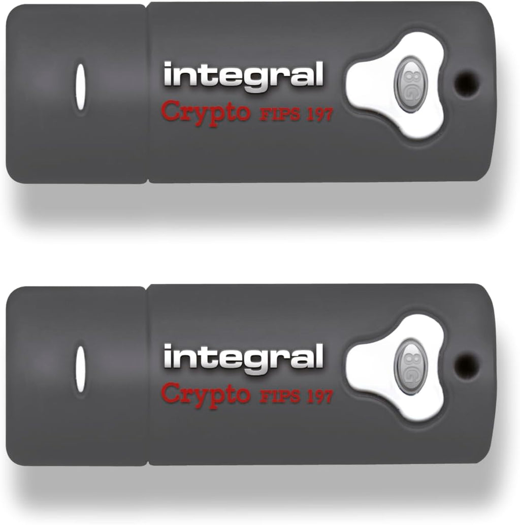 Integral 16GB Crypto-197 2-Pack 256-Bit Hardware Encrypted USB 3.0 Secure Flash Memory Drive - Certified to FIPS 197, Protection & Rugged Double-Layer Waterproof Design XTS-AES by Integral