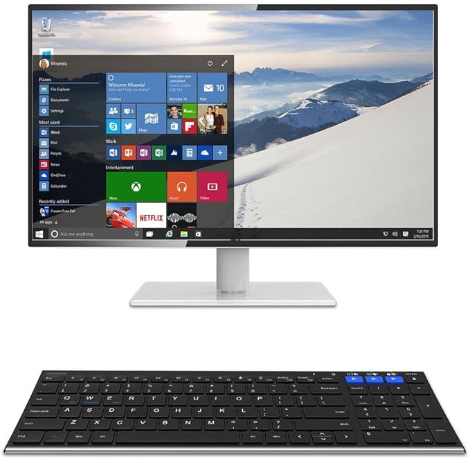 Arteck HB193 Universal Bluetooth Keyboard Multi-Device Stainless Steel Full Size Wireless Keyboard for Windows, iOS, Android, Computer Desktop Laptop Surface Tablet Smartphone Rechargeable Battery - Image 7