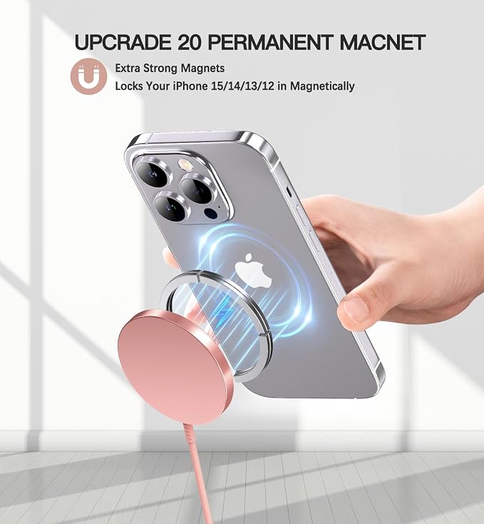 OANDYS Magnetic Wireless Charger 15W Fast Mag Safe Charger for Cell Phone 16 Pro Max/16 Pro/16 Plus/16/15/14/13/12 Series 2 Pack Charging Pad for AirPods 3/2/Pro 2/Pro Mag-Safe Original Replacement - Image 4