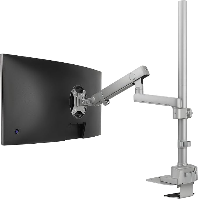 AVLT Single 40 Inch Monitor Arm Pole Top Mount with USB-C&A Ports - Gray | Supports 26.4 lbs (12kg), Ultrawide screen fit, VESA Compatible, Tilt, Swivel, Rotate, Ergonomic adjustable height, Durable - Image 2