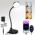 15W LED Desk Lamp with USB Charging Ports – Dimmable Table Lamp with 3 Color Temps, 5 Brightness, 4 Timers, Flexible Gooseneck Light with Base, Eye-Caring Reading Light for Home Office, Bedroom, Study by Unknown