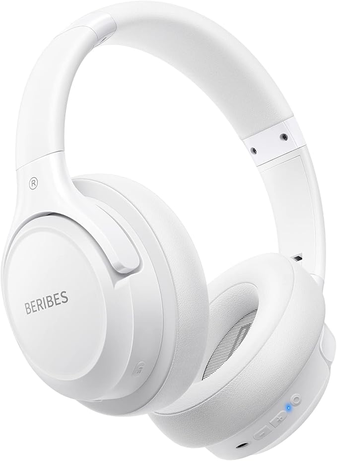 BERIBES Bluetooth Headphones Over Ear, 65H Playtime and 6 EQ Music Modes Wireless Headphones with Microphone, HiFi Stereo Foldable Lightweight Headsets, Deep Bass for Home Office Cellphone PC Ect. by BERIBES