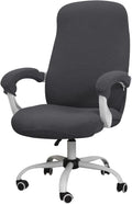 FORCHEER Office Chair Cover Water Repellent Jacquard Armrest Swivel Chair Slipcovers Removable Stretch Universal Computer Chair Cover L with Chair Arm Cover 2P-Dark Grey by FORCHEER