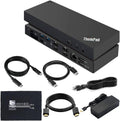 Lenovo 40AN0135US Dock 135W Bundle - Gen 2 Dual UHD 4K Display with 135W Power Adapter + 4K HDMI Cable + 4K DisplayPort Cable + Thunderbolt Cable + Microfiber Cloth - Lenovo Docking Station (Renewed) by ANYHDD