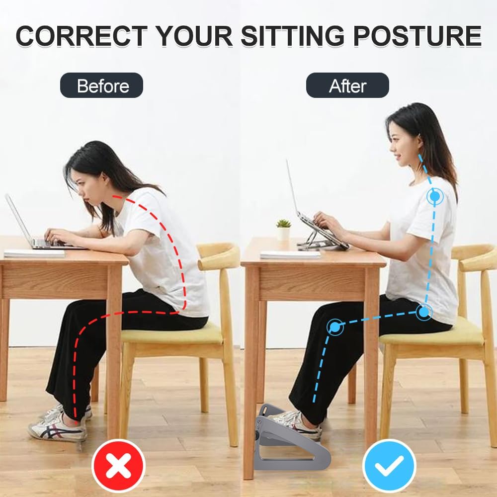 Foot Rest for Under Desk At Work, Six Heights Adjustable Foot Stool - Image 3