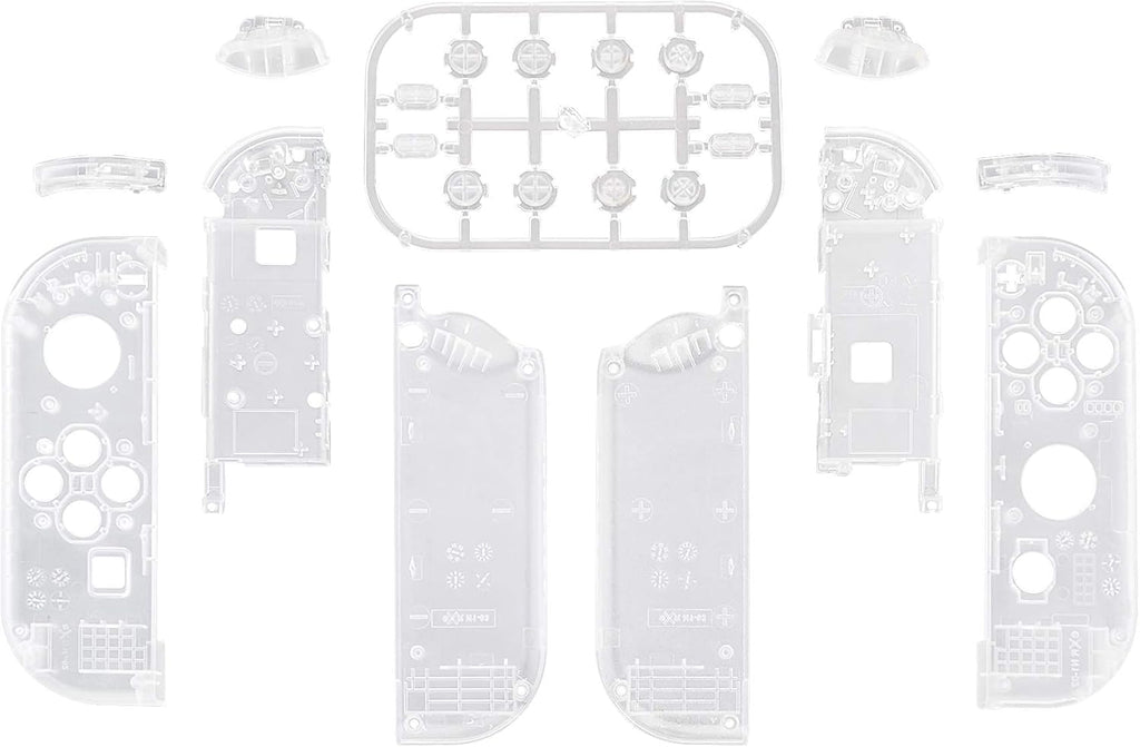 eXtremeRate DIY Replacement Shell Buttons for Nintendo Switch & Switch OLED, Transparent Clear Custom Housing Case with Full Set Button for Joycon Handheld Controller - Console Shell NOT Included - Image 2