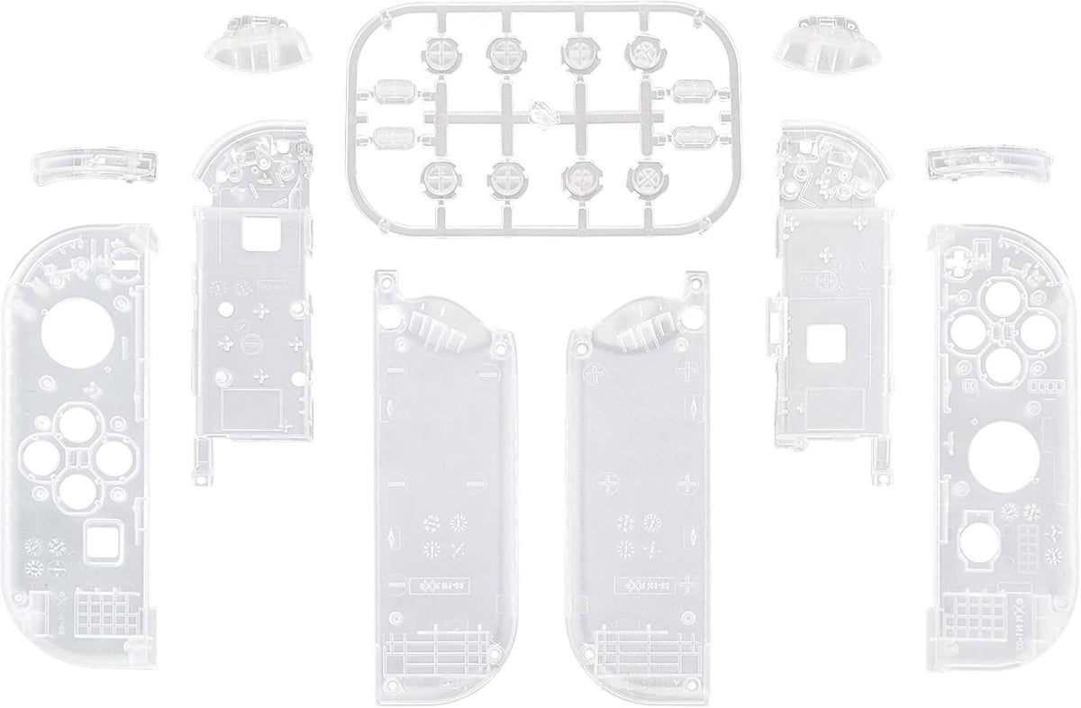 eXtremeRate DIY Replacement Shell Buttons for Nintendo Switch & Switch OLED, Transparent Clear Custom Housing Case with Full Set Button for Joycon Handheld Controller - Console Shell NOT Included - Image 2