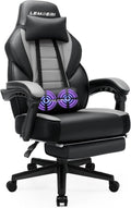 Ergonomic Gaming Chair with Footrest, 400lb Weight Capacity, Gray by LEMBERI