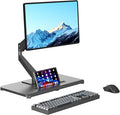 Pholiten Adjustable Monitor Arm with Base for 17-32" Screen | Pneumatic VESA Computer Mount with Base, Freestanding Full Motion, Holds up to 22 lbs by PholitenMonitorArm