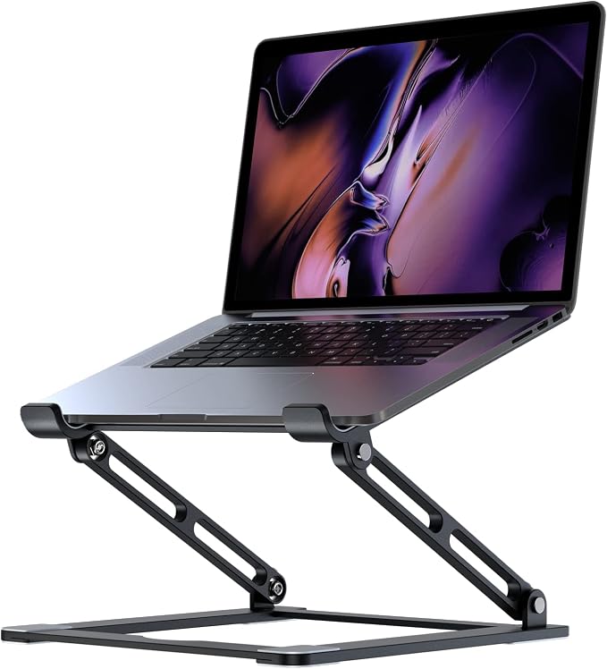 Laptop Stand for Desk, Adjustable Laptop Stand Holder Portable Laptop Riser with Multi-Angle Height Adjustable Computer Stand for MacBook Air/Pro and More Notebooks 10-17.3"-Black by VIGLT