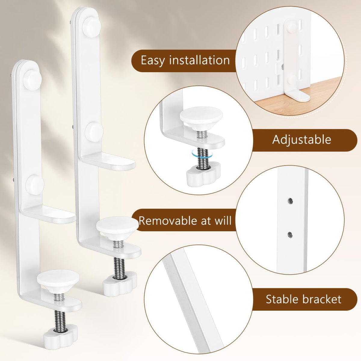Angoily 2Pcs Pegboard Panel Support Brackets - Image 6