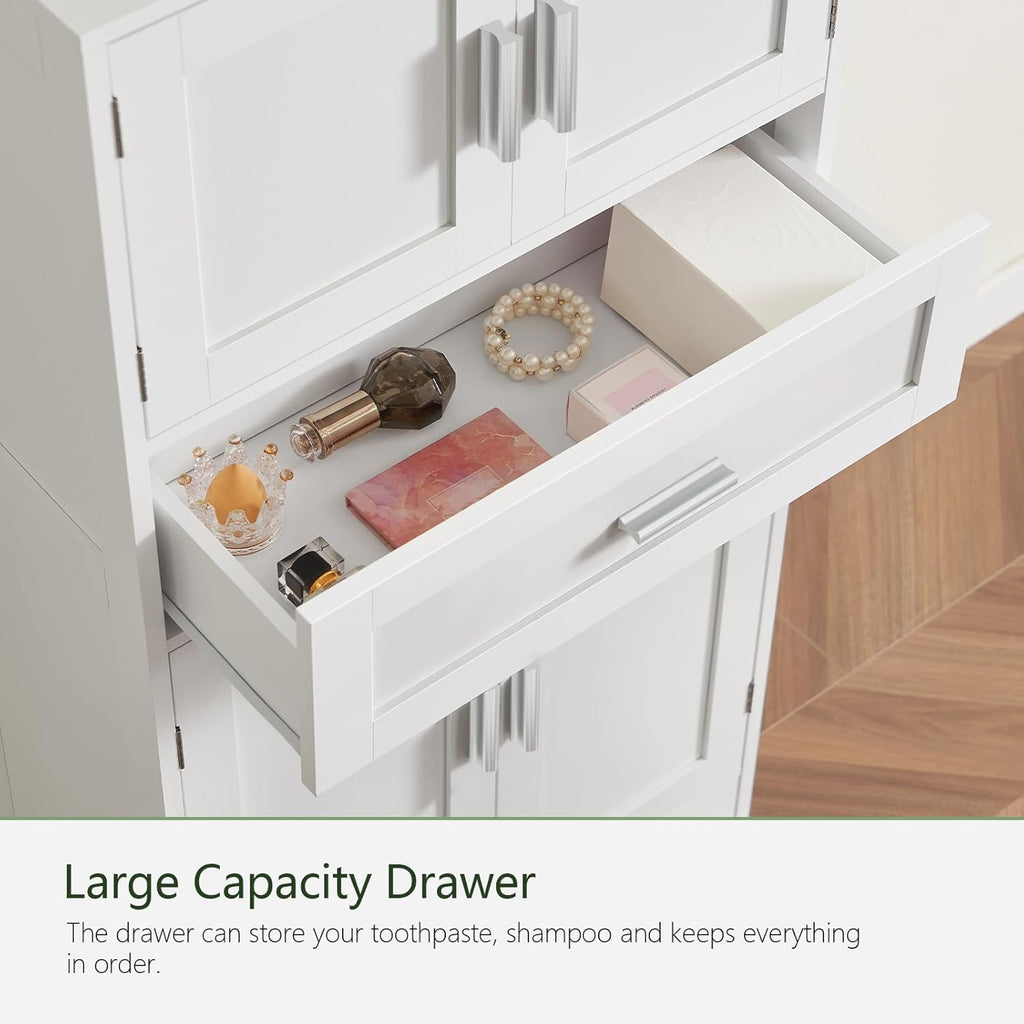 Bathroom Storage Cabinet with Adjustable Shelf & Large Drawer - Image 6