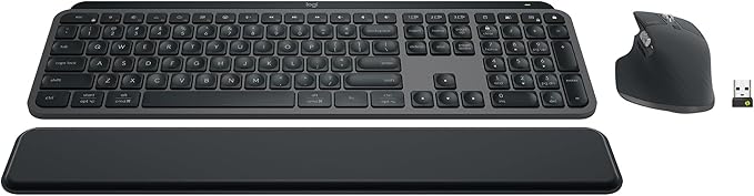 Logitech MX Keys S Combo Performance Wireless Keyboard and Mouse - Graphite | Includes palm rest, customizable illumination, fast scrolling, Bluetooth, USB C, Windows, Mac, Linux, Chrome compatible by Unknown