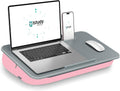 Lap Desk with Washable Cushion – Fits up to 17-In Laptops – Portable Laptop Desk & Stand – Bed desks & Tray for Writing, Reading, Working, Gaming on Bed, Couch, Floor – Istudyniture - Large, Rose Pink by Istudyniture