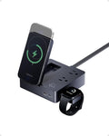 TESSAN 65W Charging Station USB Phone Charger with Wireless Charging | 2 USB C/1 USB A and 2 AC Outlet,for iPhone 17/16/15 Charging Stand, for Apple Watch Charging, Flat Plug, 5ft Cord, Black by TESSAN