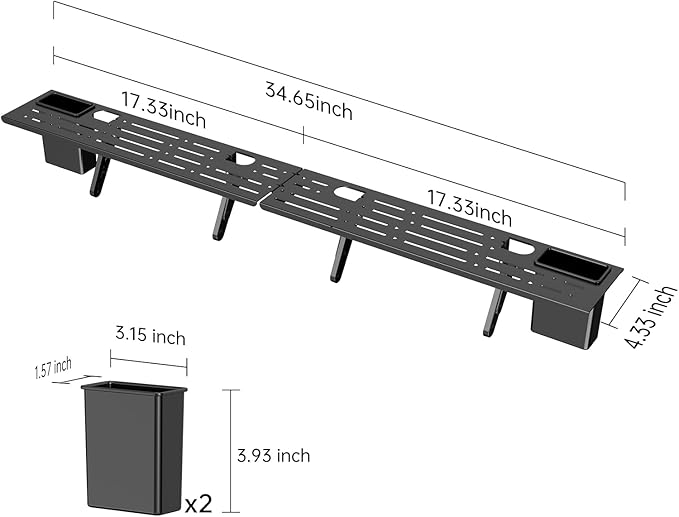 CABTE Adjustable Steel TV Top Shelf for Soundbar, Soundbar Stand | No Drilling Universal Soundbar Mount ,Game Console, Cable Box, Router Shelves (34.65 x 4.33 inch) - Image 2