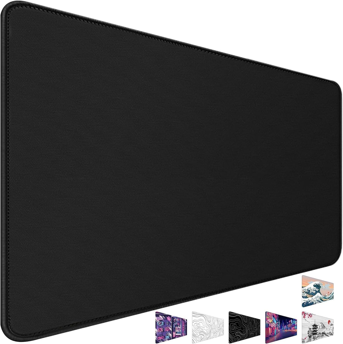 31.5" x 15.7" Waterproof Fabric Desk Pad Large Mouse Pad Office Game, Black by Akduss