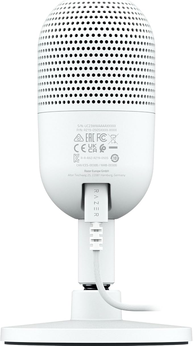 Razer Seiren V3 Mini USB Microphone, Supercardioid Condenser Mic, White | Tap-to-Mute Sensor with LED Indicator, Shock Absorber, Ultra Compact, Works with OBS, Discord, Zoom, Teams - Image 9